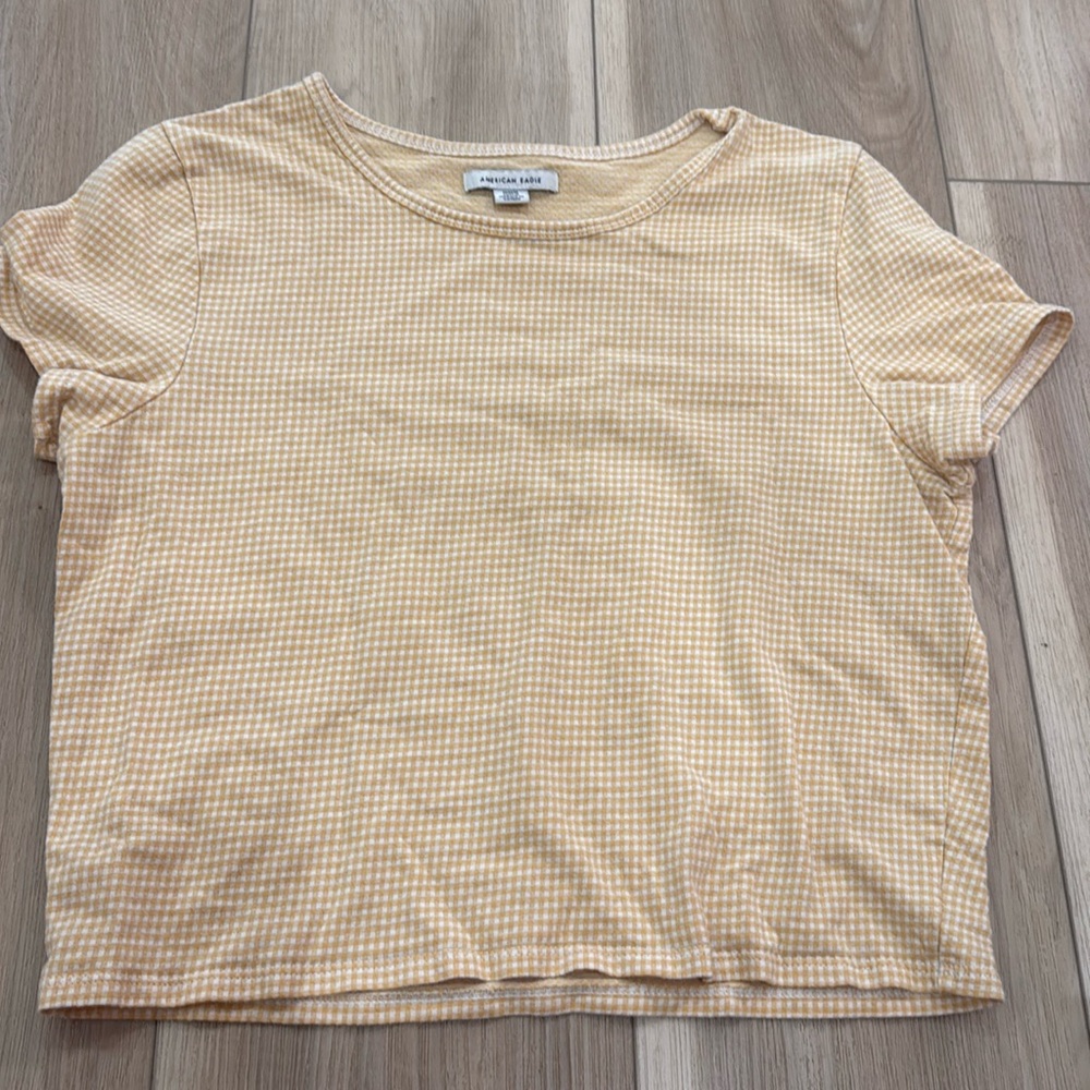 American Eagle 🦅 Yellow gingham print baby-t